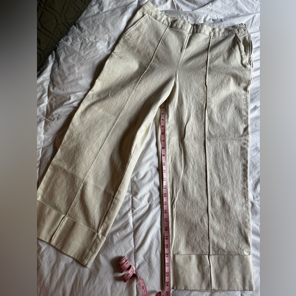 Women’s Rachel Comey X Target wide-legged cuffed chinos in cream. Size 14.
